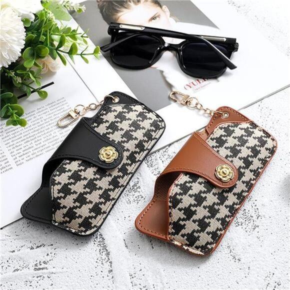 Soft Leather Sunglasses Bag Travel Sunglass Holder Eyeglass Case Brown or Black main image 10